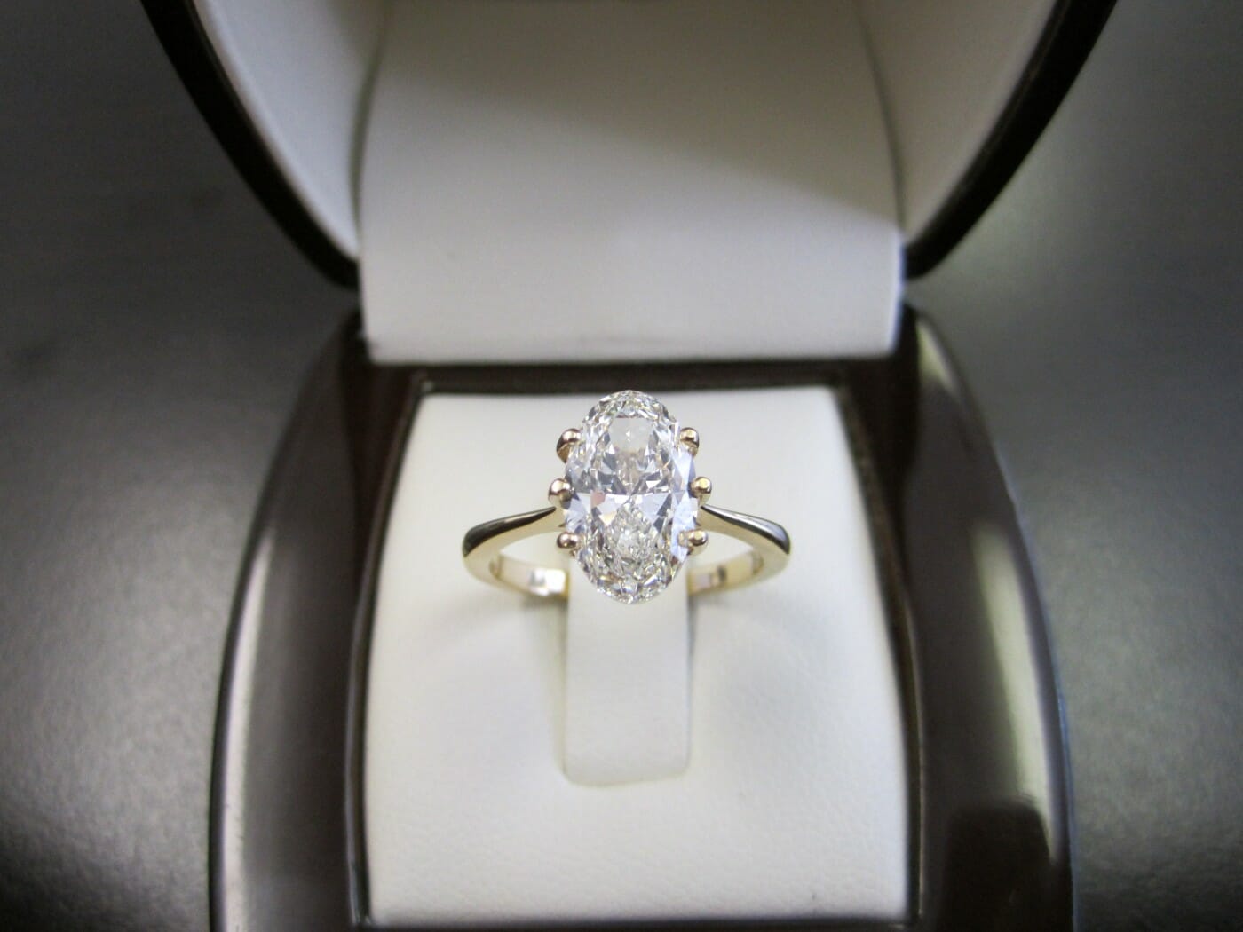 Picture of 2.13 Carat Oval Set in 18k Yellow Gold Solitaire